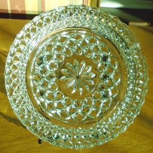 Vintage Pressed Glass Ashtray 1960s - 5"